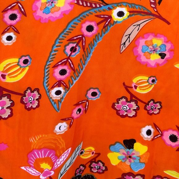 Orange Turquoise Floral Tunic - Picture 3 of 4